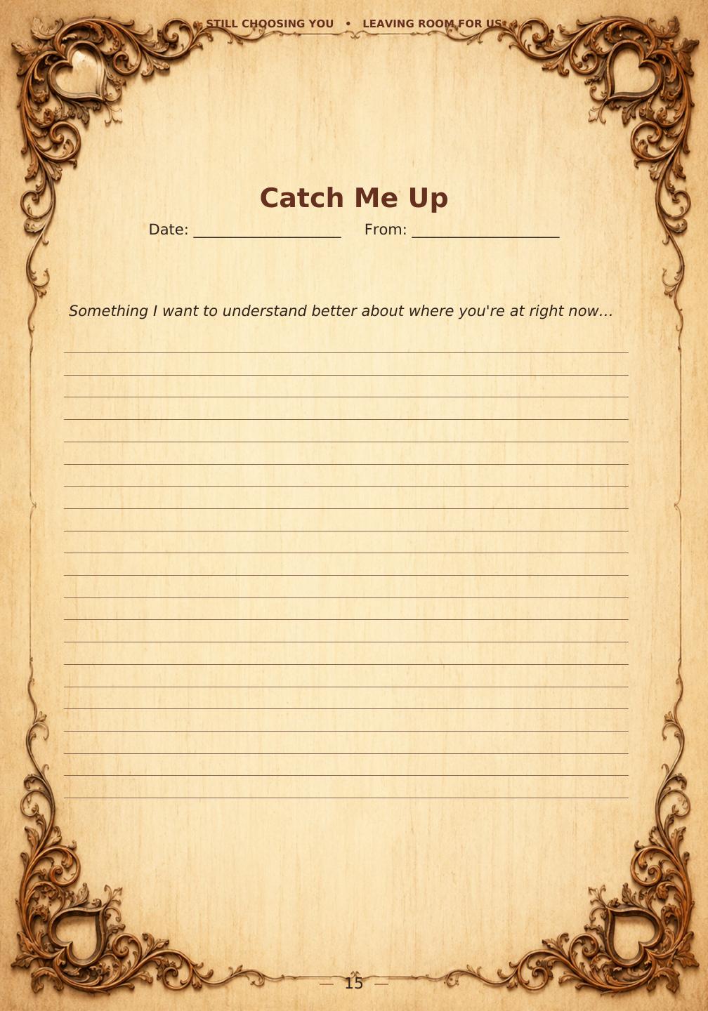 Catch Me Up note page from Still Choosing You